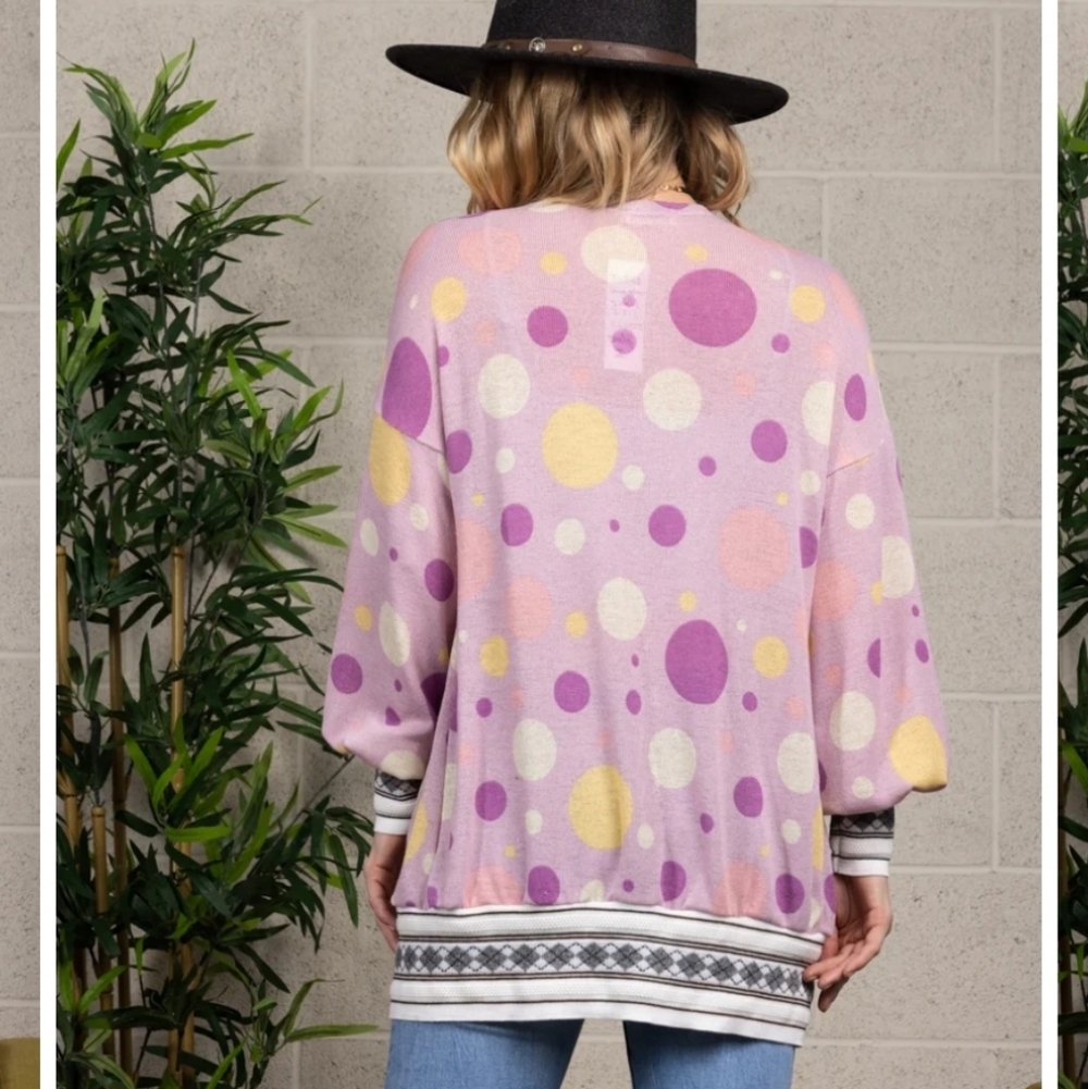 Blumin Apparel Polka Dot Button-Down Cardigan - NWOT💐 - Picture 5 of 8